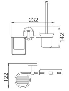 Ёршик Haiba HB1910-1 с держателем освежителя хром